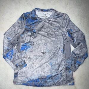 Realtree Kids Long Sleeve Fishing Swim Casual Drifit Rashguard Boys Medium